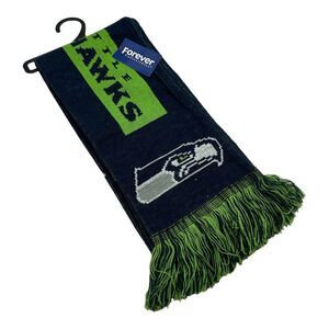 Forever Collectibles Seattle Seahawks Scarf Navy Blue Green Acrylic NFL FOCO